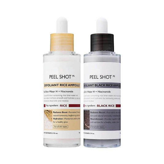🏆Flash Sale⚡ 50K+ SOLD! Peel Shot Glow Rice Ampoule Duo - Serums for Brightening, Exfoliating, and Moisturizing🌾