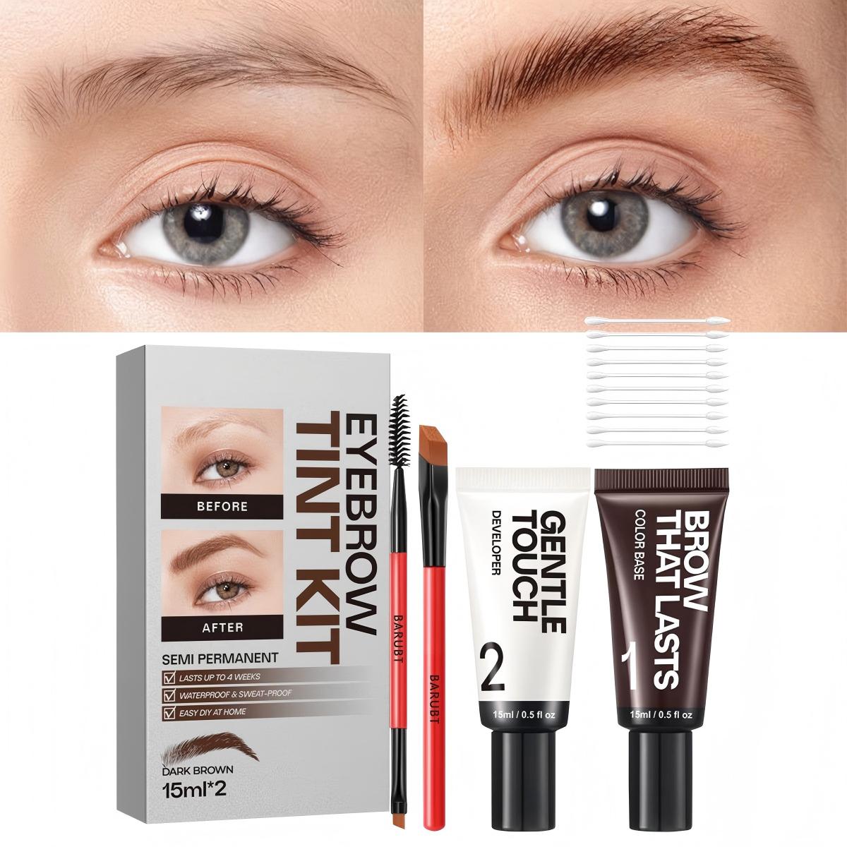 Eyebrow Tint Kit,Long-lasting Waterproof Sweat-proof Eyebrow Dye Paste Set